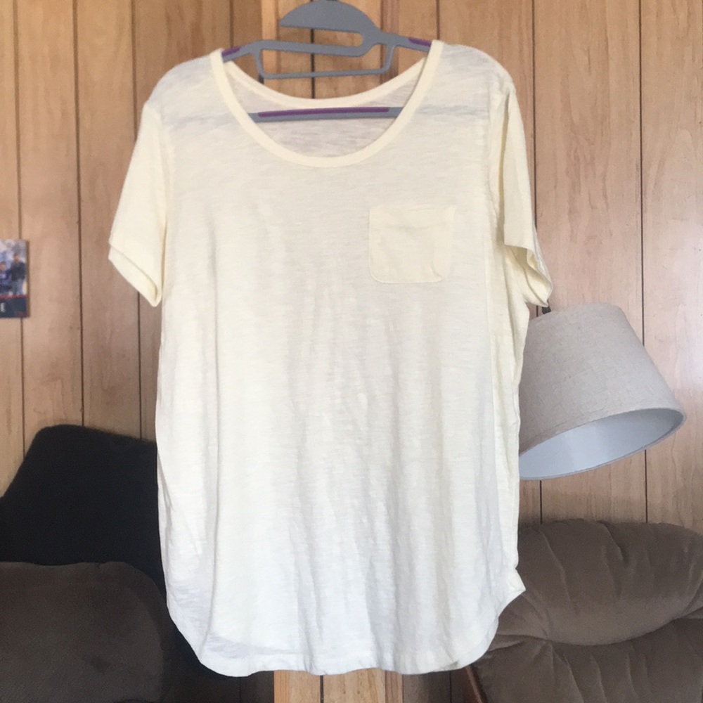 Xl cream mini pocket tee